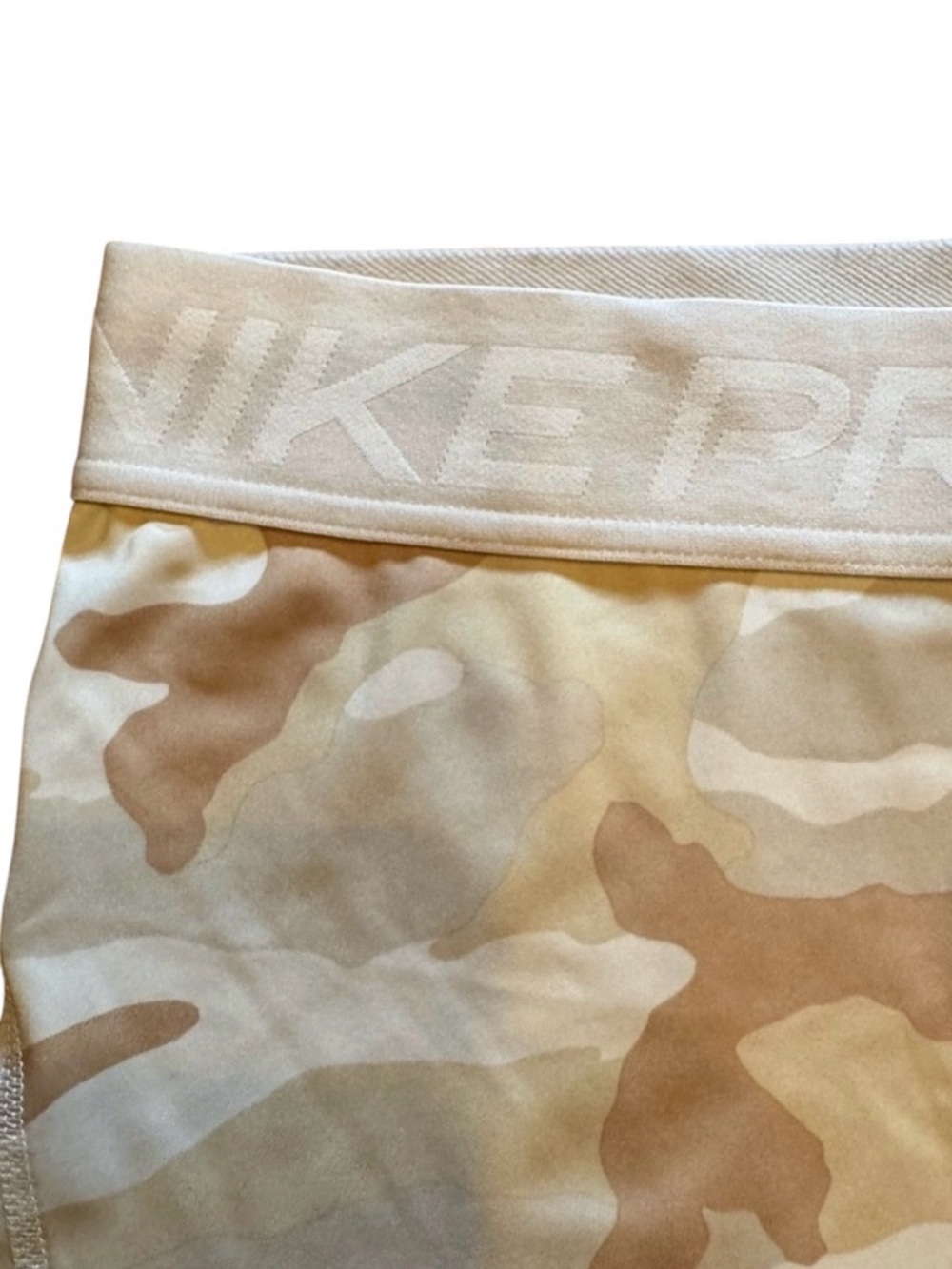 Nike Women's Pro Dri-Fit Athletic Shorts - Beige Camo - Picture 4 of 6